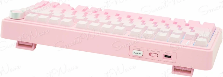 Бездротова ігрова механічна клавітура AULA F75 Pink, Dream Sakura switch, 75%, Hot-Swap, RGB, 2.4GHz/Bluetooth/USB - Фото 8 Бездротова ігрова механічна клавітура AULA F75 Pink, Dream Sakura switch, 75%, Hot-Swap, RGB, 2.4GHz/Bluetooth/USB - зображення 8
