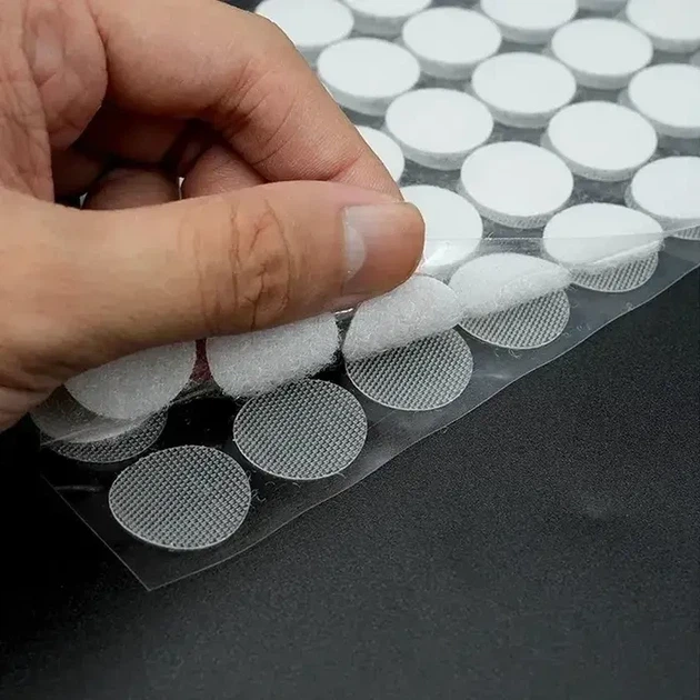 Двусторонние липучки (Velcro) на клеевой основе, круглые, Ø15 мм, 100+100 шт - Фото 2 Двусторонние липучки (Velcro) на клеевой основе, круглые, Ø15 мм, 100+100 шт - изображение 2