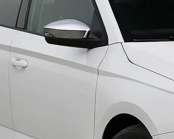 Накладки на зеркала с вырезом под поворот Omsa Line 2 шт нержавеющая сталь для Skoda Rapid 2012-2024 гг - изображение 3