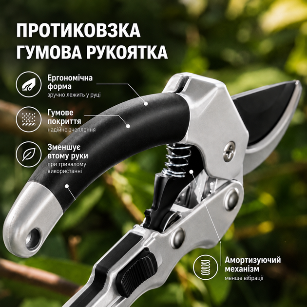 Секатор садовый для обрезки веток кустов универсальный ручной секатор для цветов и растений садовые ножницы для дачи Kayfovo SE-1 Silver - Фото 2 Секатор садовый для обрезки веток кустов универсальный ручной секатор для цветов и растений садовые ножницы для дачи Kayfovo SE-1 Silver - изображение 2