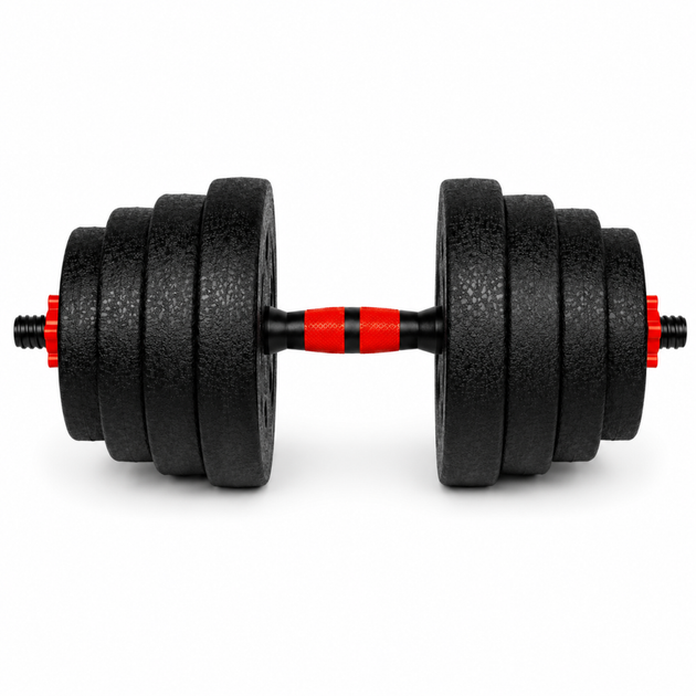 Гантели композитные Champion X-venum 1шт 51см 15.5 кг Черно-Красный - изображение 2