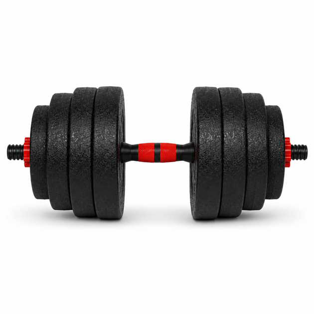 Гантели композитные Champion X-venum 1шт 51см 17.5 кг Черно-Красный - изображение 2
