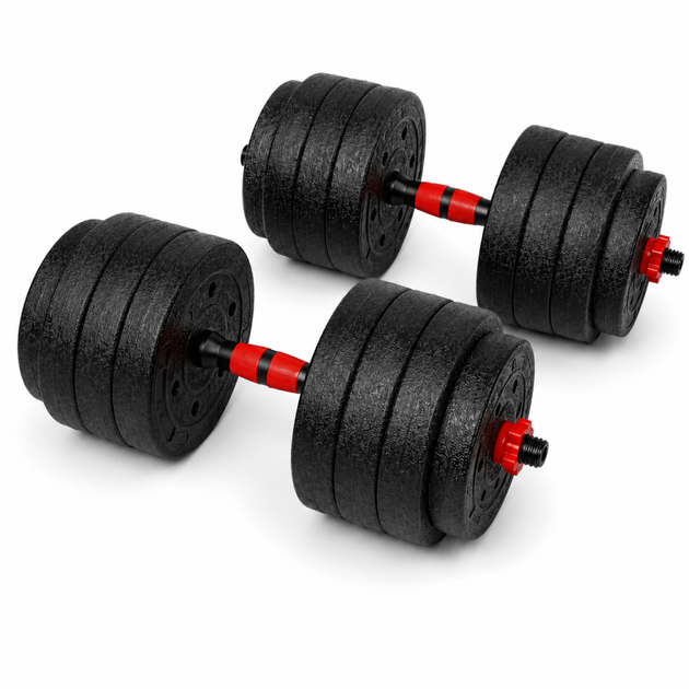 Гантели композитные Champion X-venum 2шт 51см 21.5 кг Черно-Красный - Фото 1 Гантели композитные Champion X-venum 2шт 51см 21.5 кг Черно-Красный - изображение 1