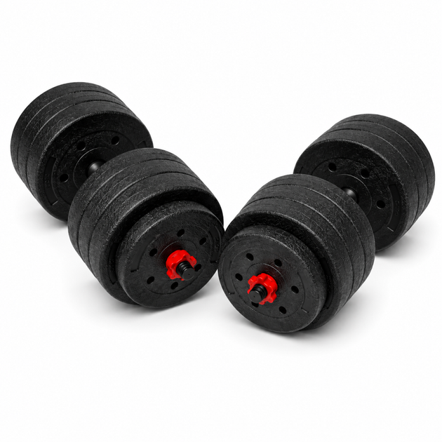 Гантели композитные Champion X-venum 2шт 51см 21.5 кг Черно-Красный - Фото 3 Гантели композитные Champion X-venum 2шт 51см 21.5 кг Черно-Красный - изображение 3