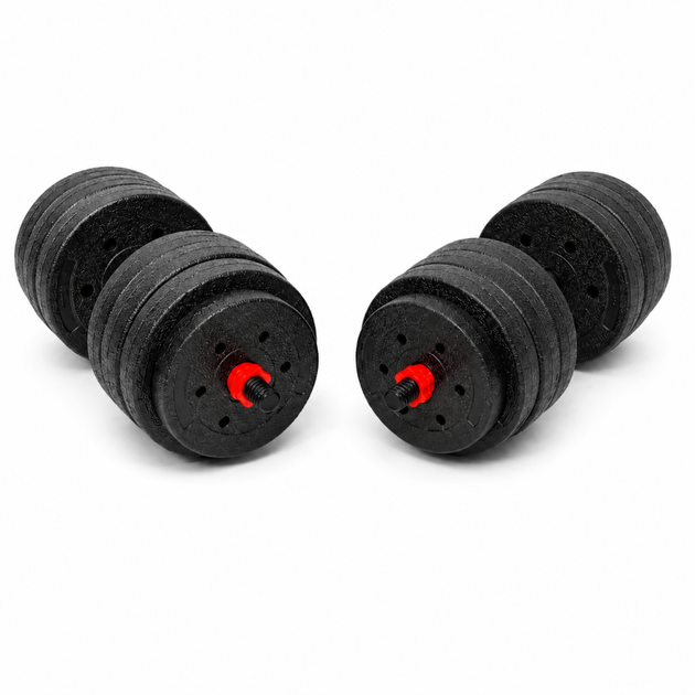 Гантели композитные Champion X-venum 2шт 55см 20.5 кг Черно-Красный - Фото 2 Гантели композитные Champion X-venum 2шт 55см 20.5 кг Черно-Красный - изображение 2