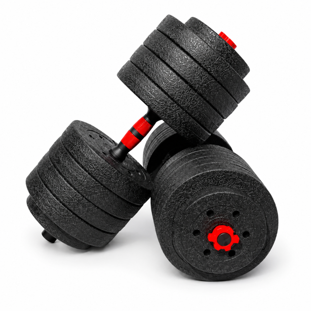 Гантели композитные Champion X-venum 2шт 55см 25.5 кг Черно-Красный - изображение 3