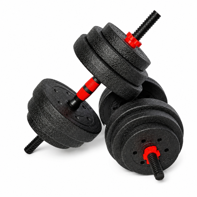 Гантели композитные Champion X-venum 2шт 55см 12.5 кг Черно-Красный - изображение 3