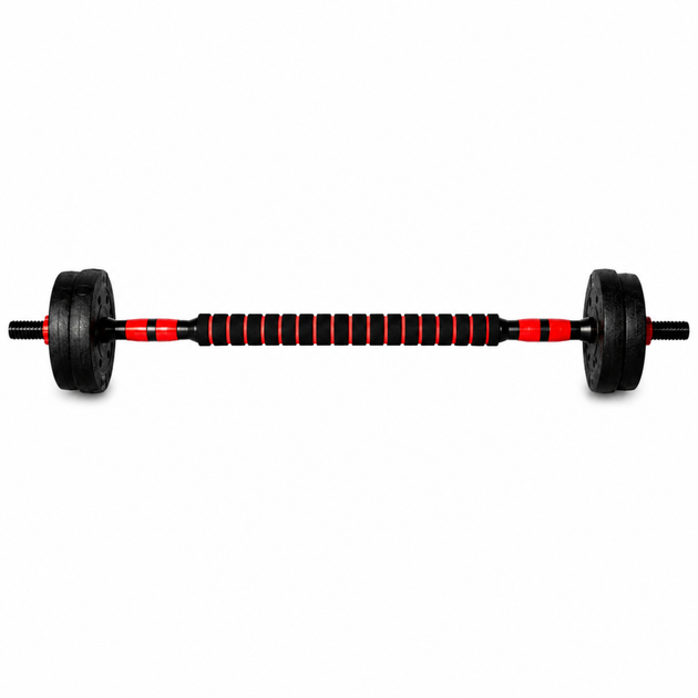 Гантели композитные со Штангой Champion X-venum 2шт 40см 5 кг Черно-Красный - изображение 3