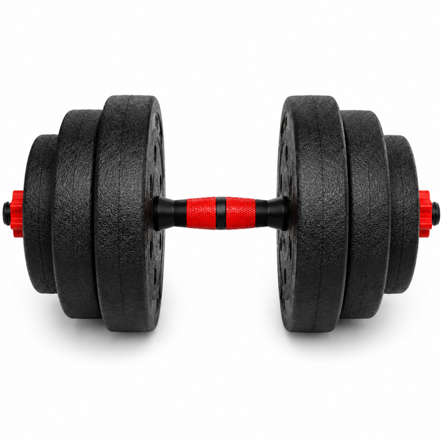 Гантели композитные Champion X-venum 2шт 40см 12.5 кг Черно-Красный - изображение 2