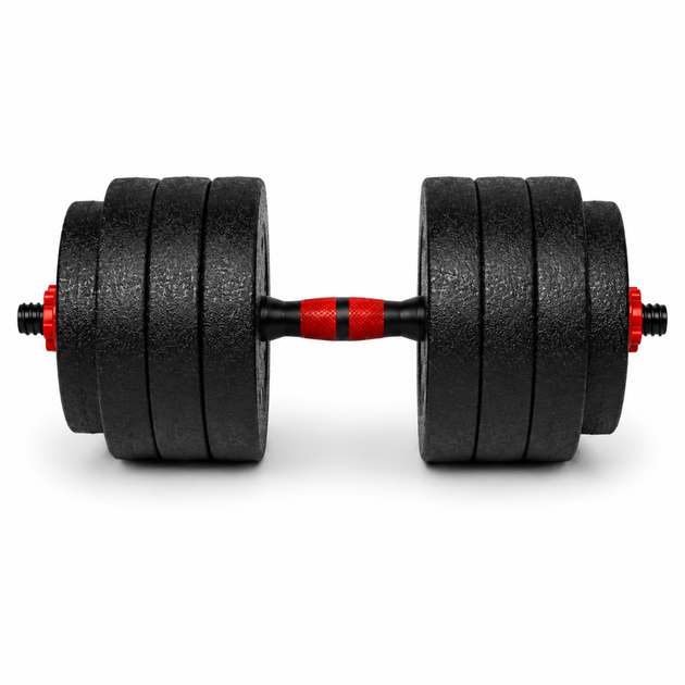 Гантели композитные Champion X-venum 1шт 51см 21.5 кг Черно-Красный - изображение 2