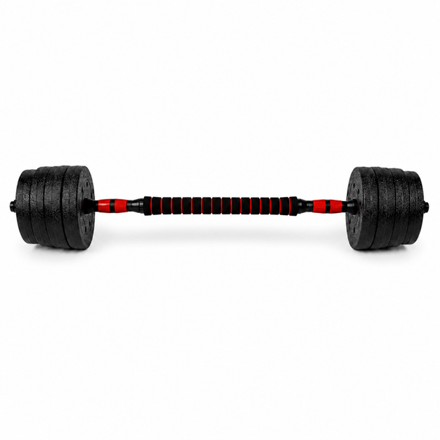 Гантели композитные со Штангой Champion X-venum 2шт 51см 8 кг Черно-Красный - изображение 3