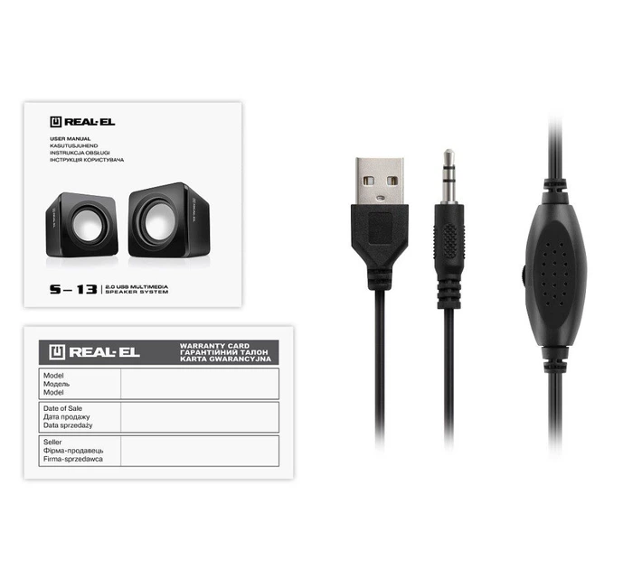 Компьютерные колонки REAL-EL S13B 5Вт Black - Фото 6 Компьютерные колонки REAL-EL S13B 5Вт Black - изображение 6