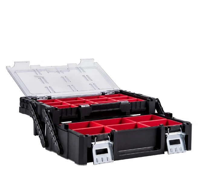Ящик-органайзер Keter Cantilever Organizer 18" с 18 съемными контейнерами и двухуровневым открыванием - изображение 9