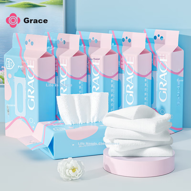 Серветки Grace 10A одноразові для обличчя антибактеріальні з мікрофібри, 20 шт, 6 упаковок - зображення 4
