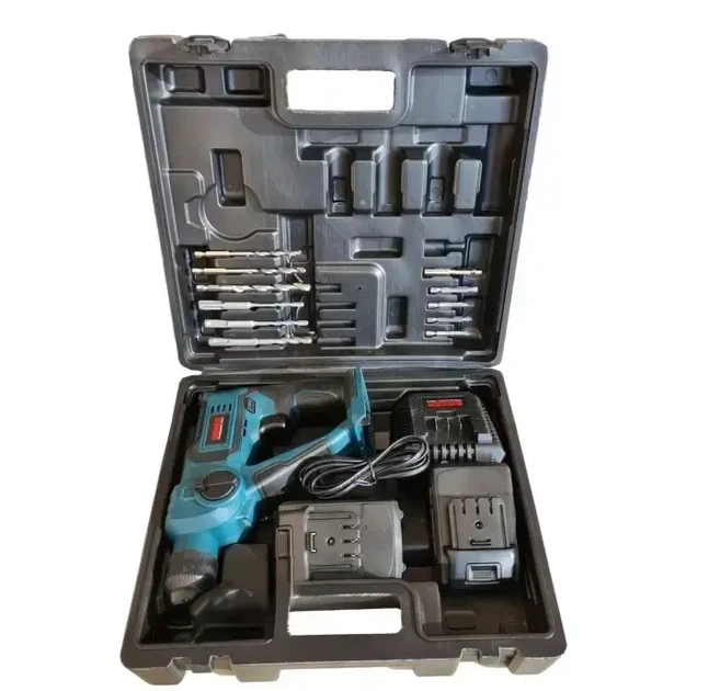 Акумуляторний перфоратор Boxer FT 004 20 4 В 3 Ah SDS Plus 1 Дж 5000 уд хв з двома акумуляторами для свердління бетону металу та дерева - зображення 6