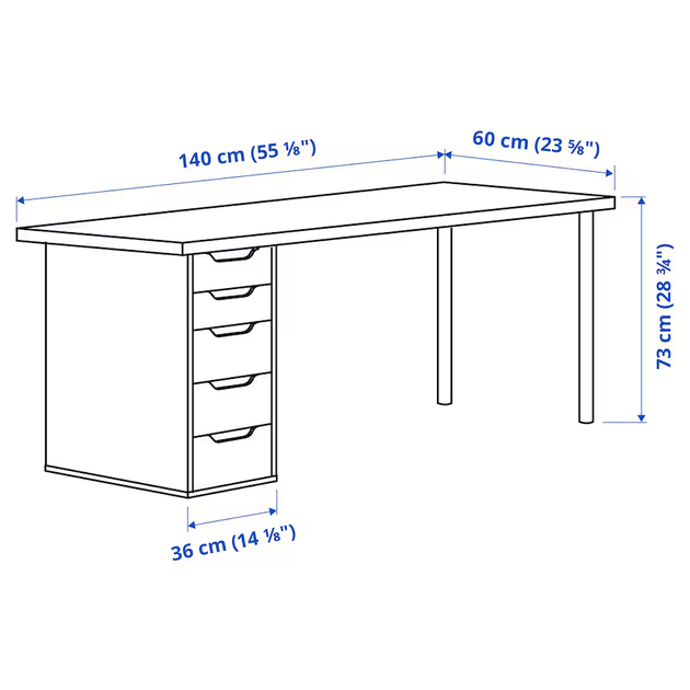 Письменный стол LAGKAPTEN/ALEX IKEA 894.321.71 черно-коричневый - Фото 3 Письменный стол LAGKAPTEN/ALEX IKEA 894.321.71 черно-коричневый - изображение 3