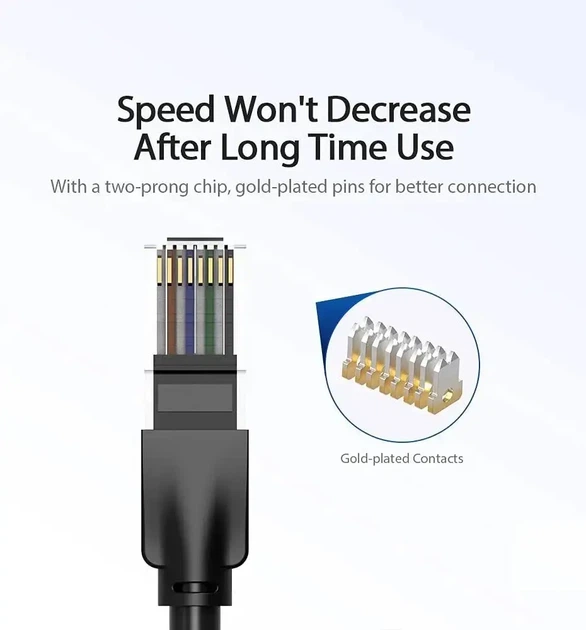 Патч-корд Vention CAT6 UTP Ethernet, 0.5 м Black, rj-45 - rj-45, 8 жил (IBEBD) - изображение 4