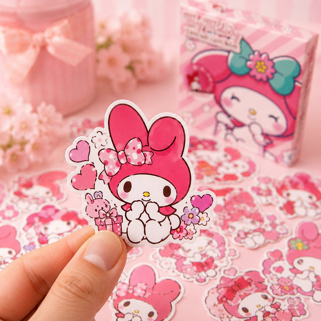Стікери My Melody Май Мелоді 60 шт 4×4 см - Фото 7 Стікери My Melody Май Мелоді 60 шт 4×4 см - зображення 7