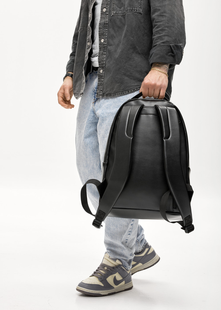 Элегантный комбинированный мужской рюкзак Sambag Zard X под ноутбук 16" из водоотталкивающей ткани для обучения черный - Фото 11 Элегантный комбинированный мужской рюкзак Sambag Zard X под ноутбук 16" из водоотталкивающей ткани для обучения черный - изображение 11
