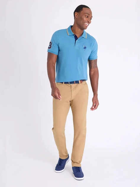 Поло довге чоловіче U.S. Polo Assn 11D258-EE00A (Sedona Blue) 2XL Блакитне (786662545546) - зображення 3