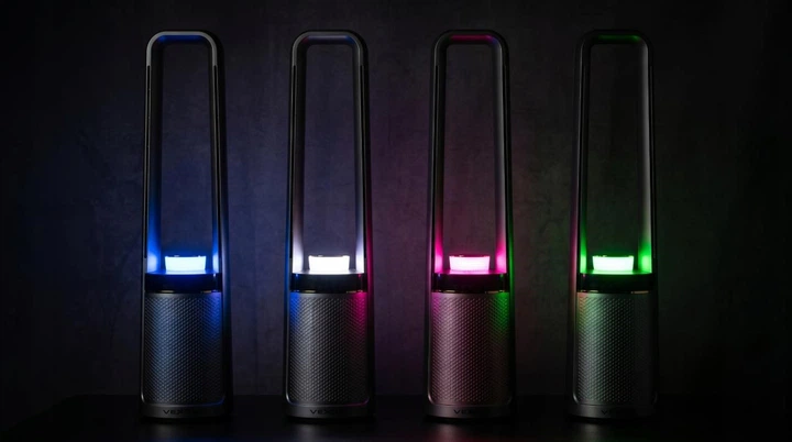Бесшумный колонный вентилятор VEXOS ONE+ Aura One Air 85 Вт, 4-цветная светодиодная подсветка, пульт ДУ - изображение 3