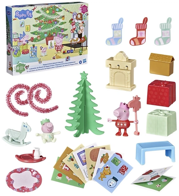 Игровой адвент-календарь Hasbro Peppa Pig Peppa and Evine's Advent Calendar 24 сюрприза (G3127) (5010996410801) - Фото 1 Игровой адвент-календарь Hasbro Peppa Pig Peppa and Evine's Advent Calendar 24 сюрприза (G3127) (5010996410801) - изображение 1