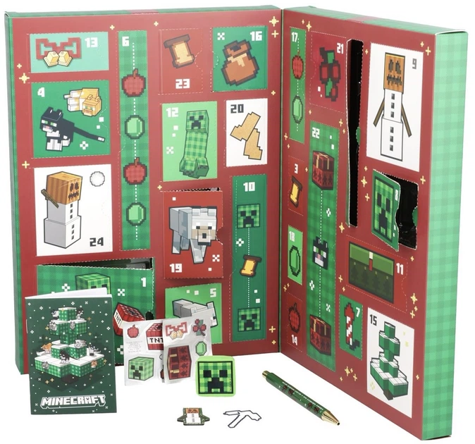 Новогодний адвент-календарь канцелярии Paladone Minecraft Stationery Advent Calendar (PP14078MCF) (5056577745719) - Фото 4 Новогодний адвент-календарь канцелярии Paladone Minecraft Stationery Advent Calendar (PP14078MCF) (5056577745719) - изображение 4