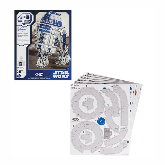 Пазл для створення 3D-моделі Spin Master 4D Build Зоряні війни: дроїд R2-D2, 201 ел (SM45757/6069817) - зображення 7