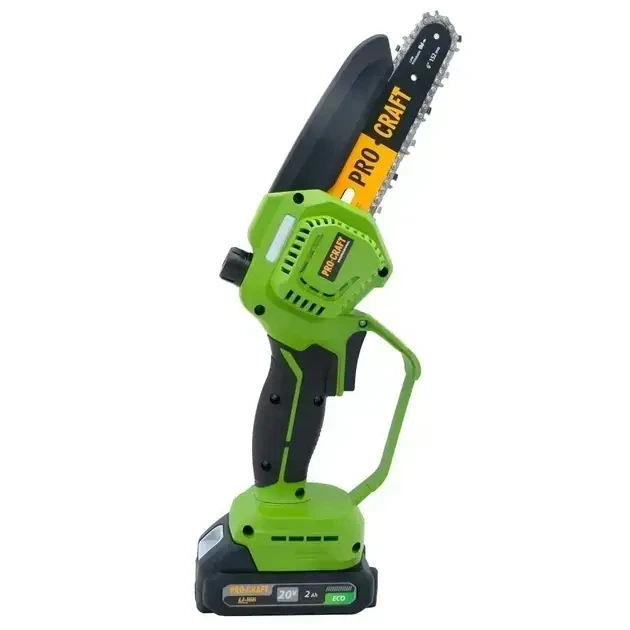 Аккумуляторная цепная пила Procraft PKA45 20V 2Ah с бесщеточным двигателем аккумулятором зарядным устройством шинами 6 и 8 дюймов и бесключевой натяжкой цепи - изображение 10