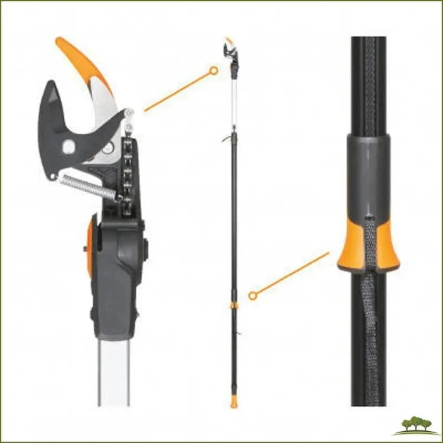 Телескопический высоторез Fiskars PowerGear профессиональный инструмент для обрезки веток на высоте - Фото 2 Телескопический высоторез Fiskars PowerGear профессиональный инструмент для обрезки веток на высоте - изображение 2