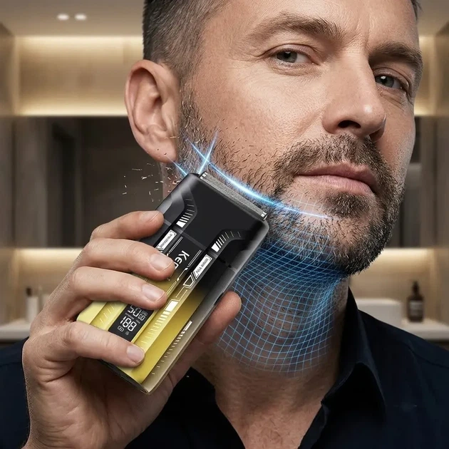 Беспроводная бритва для мужчин с UV-дезинфекцией, USB-C, Kemei KM-T418, Градиент / Шейвер / Аккумуляторная мужская электробритва - Фото 2 Беспроводная бритва для мужчин с UV-дезинфекцией, USB-C, Kemei KM-T418, Градиент / Шейвер / Аккумуляторная мужская электробритва - изображение 2