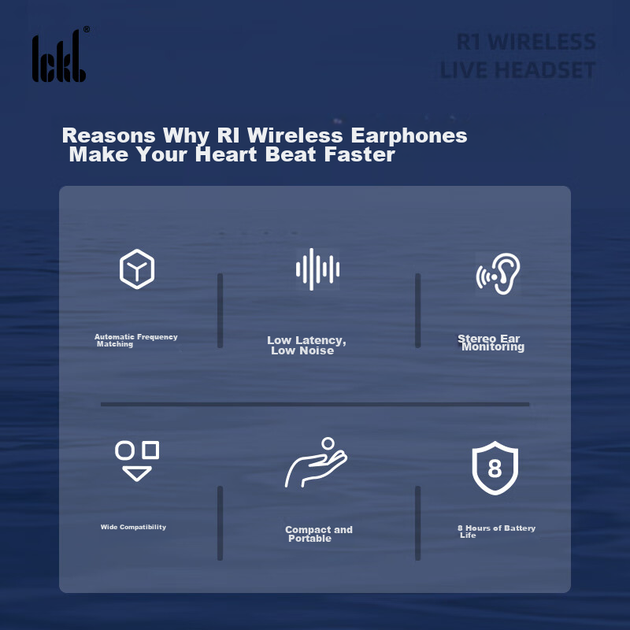Бездротова Bluetooth-стереогарнітура Ickb R1 для прямих трансляцій інтернет-знаменитостей, співу, PK, прямої комерції, моніторингу з шийним ободом, повернення вуха, виступів, ігор на свіжому повітрі, двоканальні навушники з шийним ободом - Фото 7 Бездротова Bluetooth-стереогарнітура Ickb R1 для прямих трансляцій інтернет-знаменитостей, співу, PK, прямої комерції, моніторингу з шийним ободом, повернення вуха, виступів, ігор на свіжому повітрі, двоканальні навушники з шийним ободом - изображение 7