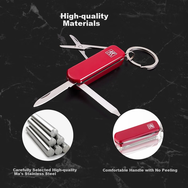 Ніж багатофункціональний ZWILLING з кусачками, ножицями та викруткою, винно-червоний - Фото 7 Ніж багатофункціональний ZWILLING з кусачками, ножицями та викруткою, винно-червоний - зображення 7