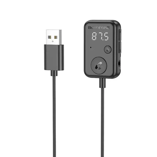 Bluetooth аудіо ресивер Borofone BC49 June (USB-A) чорний - зображення 7