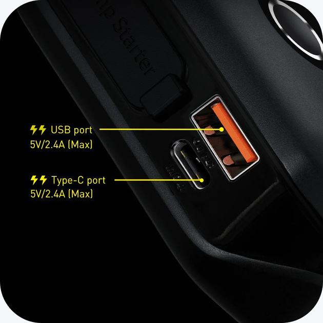 Пускозарядное устройство Baseus Super Energy Air Car Jump Starter 1000A 10 000 mAh Black - изображение 3