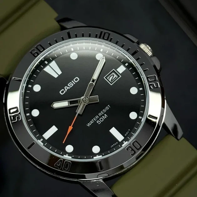 Мужские наручные часы Casio MTP-VD01-3E, кварцевые, черные - изображение 5