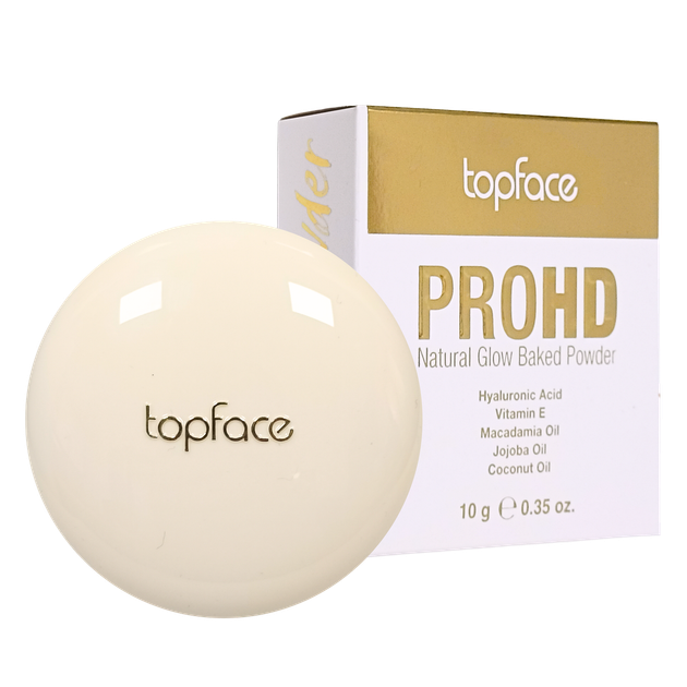 Пудра для лица запеченная TopFace ProHD Natural Glow PT704, 001 Ivory Glow Айвори - Фото 3 Пудра для лица запеченная TopFace ProHD Natural Glow PT704, 001 Ivory Glow Айвори - изображение 3