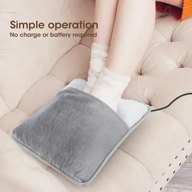 Портативна фланельова грілка для ніг з електричним підігрівом Foot warmer XL-997 Килимок з USB підігрівом - зображення 4