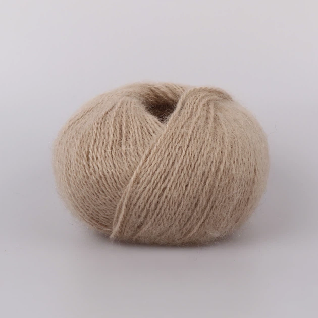 Mondial Dolce Mohair, Бежевый №227 - итальянская пряжа с мохером, 50 г / 150 м, 60% кид мохер, 40% акрил, для свитеров, кардиганов, палантинов - изображение 3