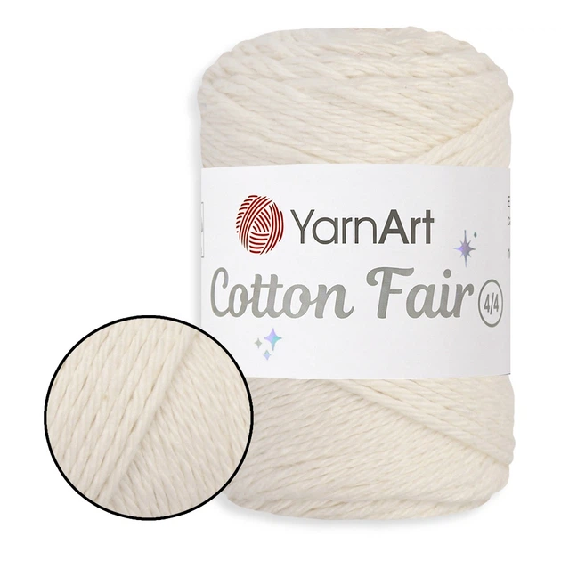YarnArt Cotton Fair 4/4, Молочно-белый №5503- хлопковая пряжа для вязания спицами и крючком, 50 г/80 м, 100% хлопок - Фото 1 YarnArt Cotton Fair 4/4, Молочно-белый №5503- хлопковая пряжа для вязания спицами и крючком, 50 г/80 м, 100% хлопок - изображение 1