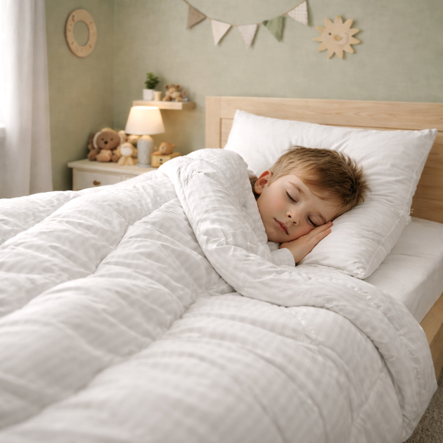 Ковдра антиалергенна Kids Time №171 Сolor Fun Line 17-0605 Stripe White EcoSilk 110*140 - зображення 9
