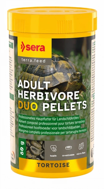 Корм для рептилий Sera Tortoise Adult Herbivore Duo Pellets 250 мл (80 г) 18104 - Фото 2 Корм для рептилий Sera Tortoise Adult Herbivore Duo Pellets 250 мл (80 г) 18104 - изображение 2