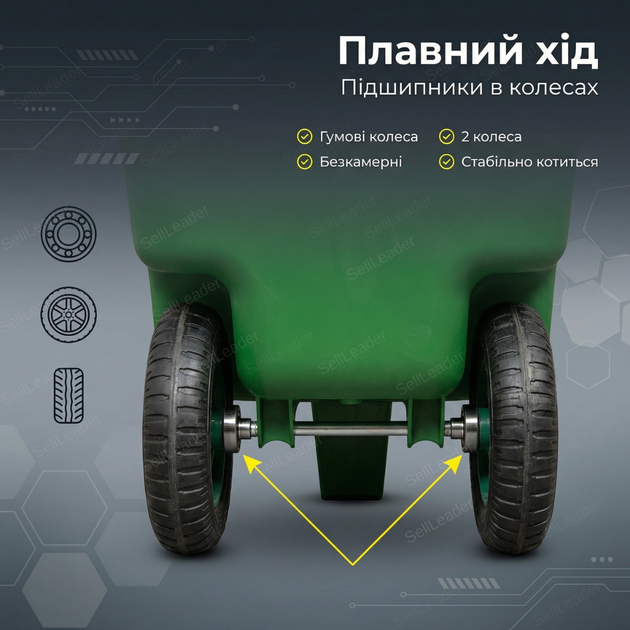 Садовая тачка Handy-Go 90л для урожая стройматериалов почвы листьев мусора тележка до 150кг тележка пластик - изображение 7