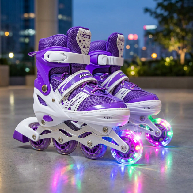 Детские раздвижные ролики SP-Sport 4911 размер 35-38 Purple - изображение 5