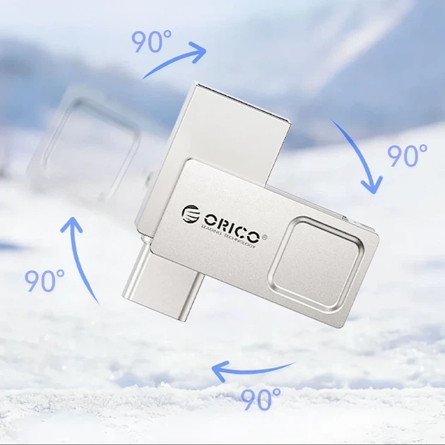 Флешка Orico U301 256GB USB-A USB-C USB 3.2 Gen 1 Silver (6942227170194) - Фото 5 Флешка Orico U301 256GB USB-A USB-C USB 3.2 Gen 1 Silver (6942227170194) - изображение 5