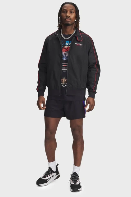 Чоловіча чорна вітровка Pjt Rck Warmup Jkt Under Armour MD 1389931-001 - зображення 4