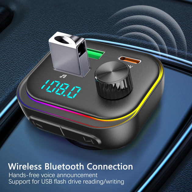 FM модулятор MP3 с зарядным устройством 3.0A 2USB черный Earldom ET-M112 - изображение 7