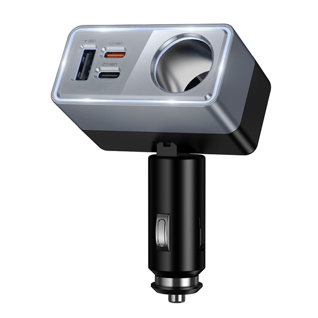 Разветвитель прикуривателя Hoco Z65A с двумя USB-C и одним USB-A мощностью 30 Вт и 5 В 95 на 65 на 34 мм - изображение 2
