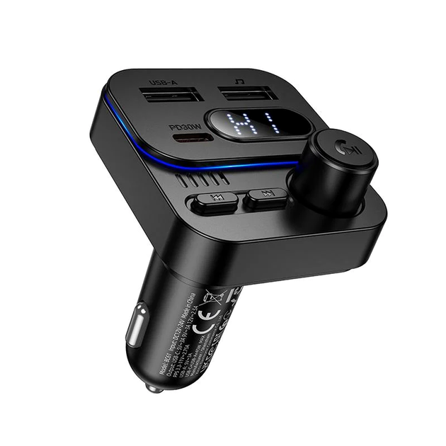 FM модulator MP3 с зарядным устройством 3.0A PD20W для автомобиля Borofone BC61 - зображення 4