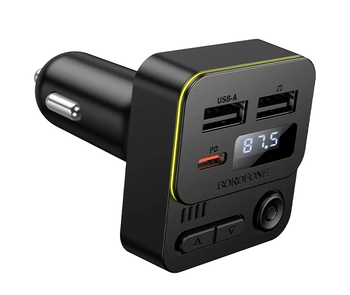 FM модулятор MP3 с USB и прикуривателем для автомобиля Borofone BC60 - зображення 2